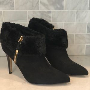 Marc Fisher faux fur black bootie
